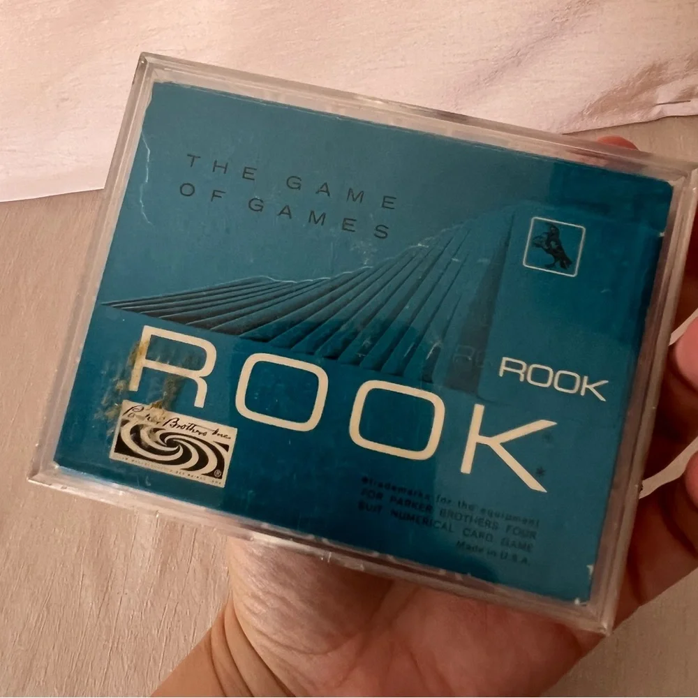 Rook Blue Card Game in Clear Case 1959 Vintage- Complete Strategy Family Fun